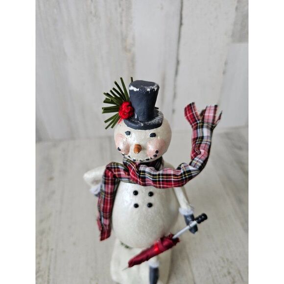 Snowman umbrella large decor figurine statue Xmas - Picture 2 of 9